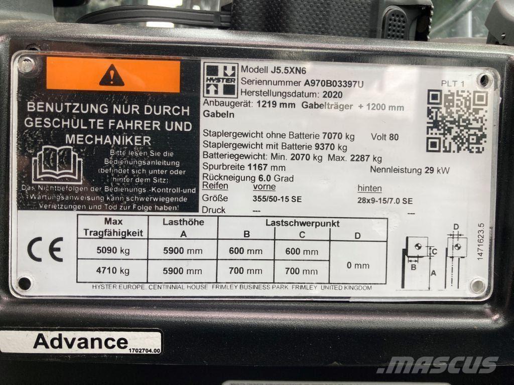 Hyster J 5.5 XN6 Elektrikli forkliftler