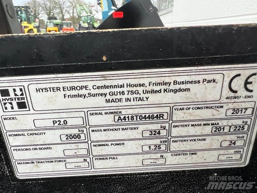 Hyster P 2.0 Düsük seviye kaldirici