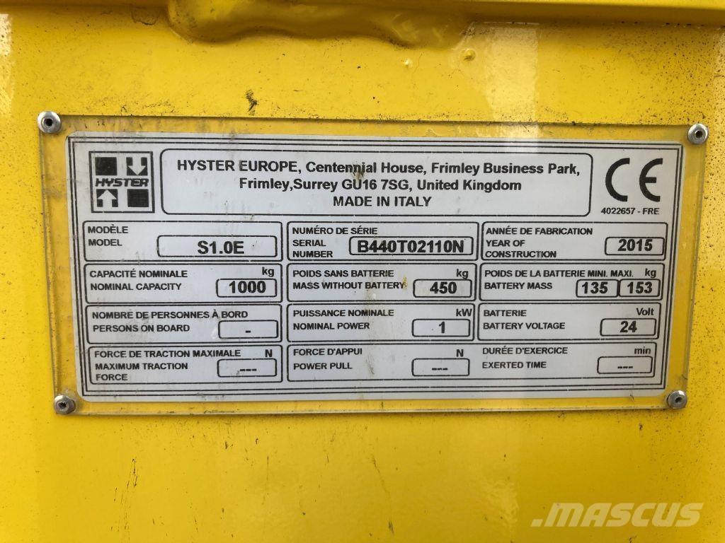 Hyster S 1.0E Yaya kumandali istif makinasi