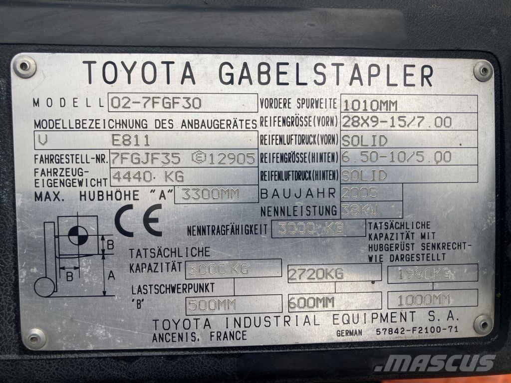 Toyota 02-7FGF30 LPG'li forkliftler