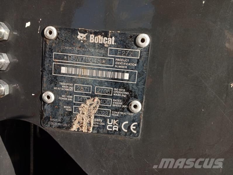 Bobcat E27Z Mini ekskavatörler, 7 tona dek