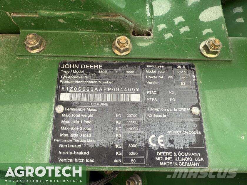 John Deere S660i Traktörler