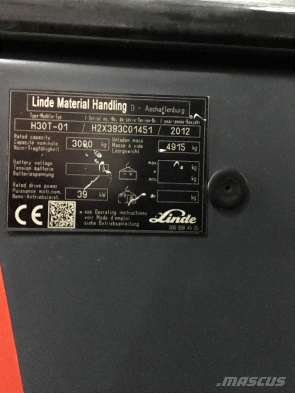 Linde H 30 T 01 LPG'li forkliftler