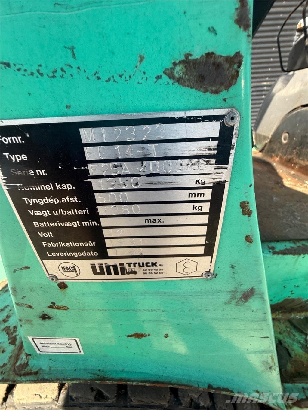 Mitsubishi FG14 LPG'li forkliftler