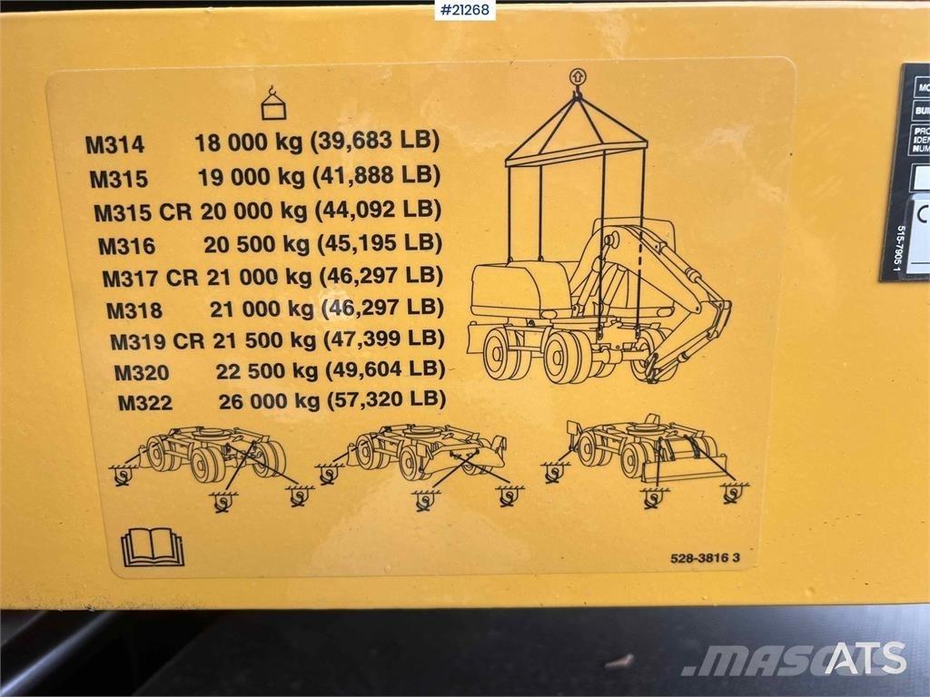 CAT M315 Lastik tekerli ekskavatörler