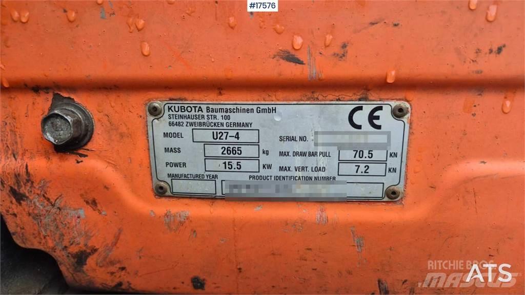 Kubota U27-4 Mini ekskavatörler, 7 tona dek