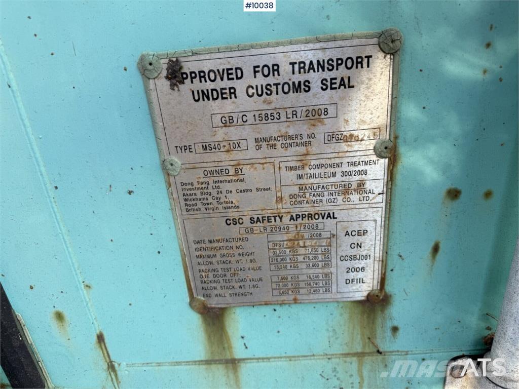  MS40-10X MS40-10X Özel amaçlı konteynerler