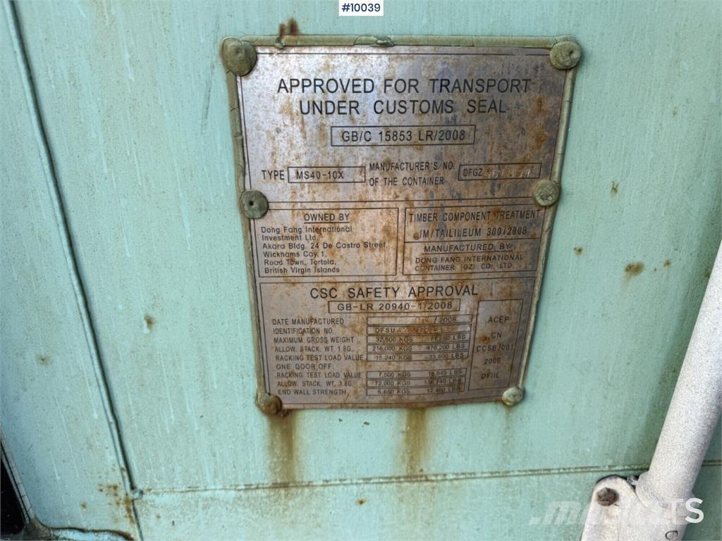  MS40-10X MS40-10X Özel amaçlı konteynerler