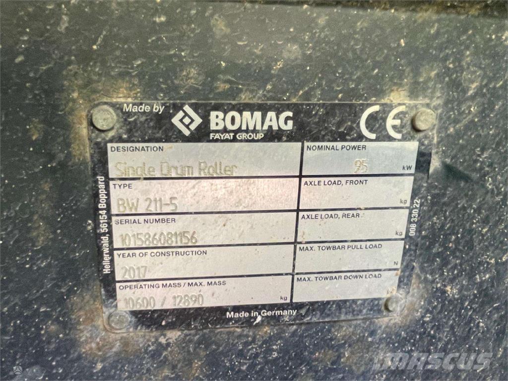 Bomag BW 211-5 Tek tamburlu silindirler