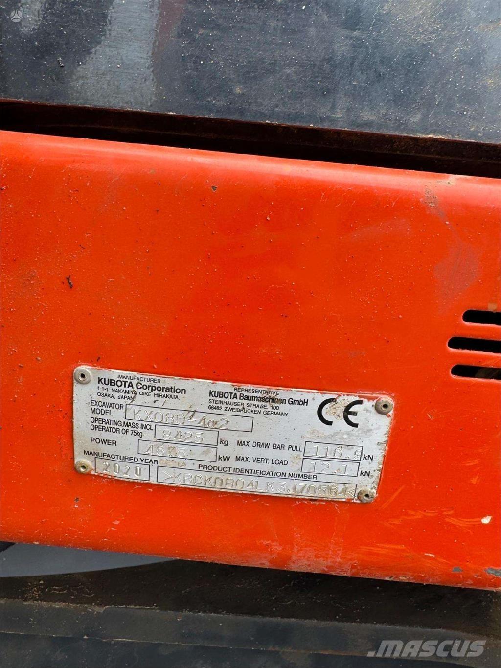 Kubota KX080-4a Paletli ekskavatörler