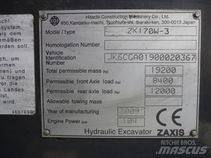 Hitachi ZX170W-3 Lastik tekerli ekskavatörler