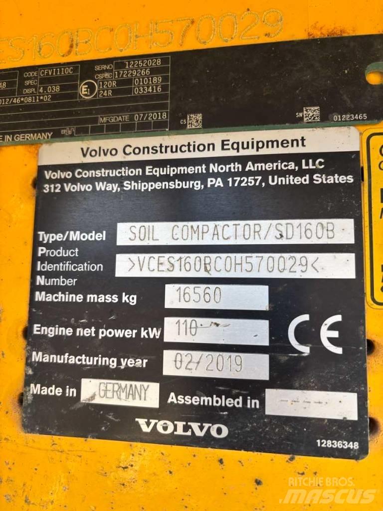 Volvo SD 160 B Tek tamburlu silindirler