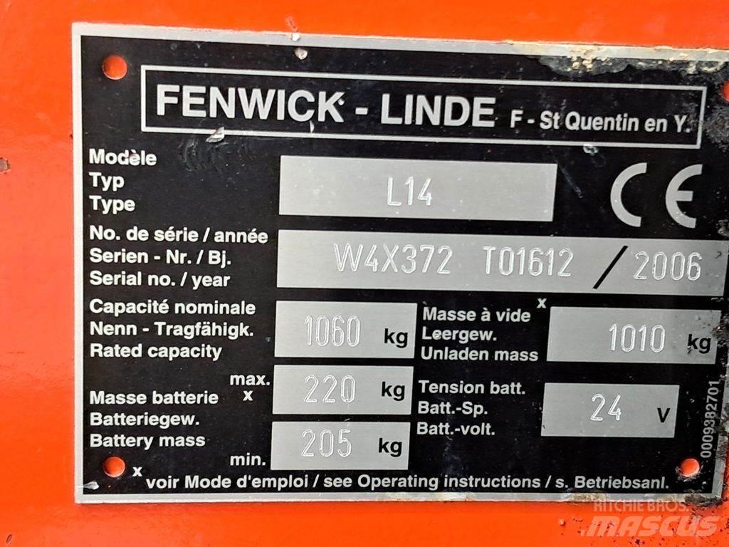 Linde L14 Yaya kumandali istif makinasi