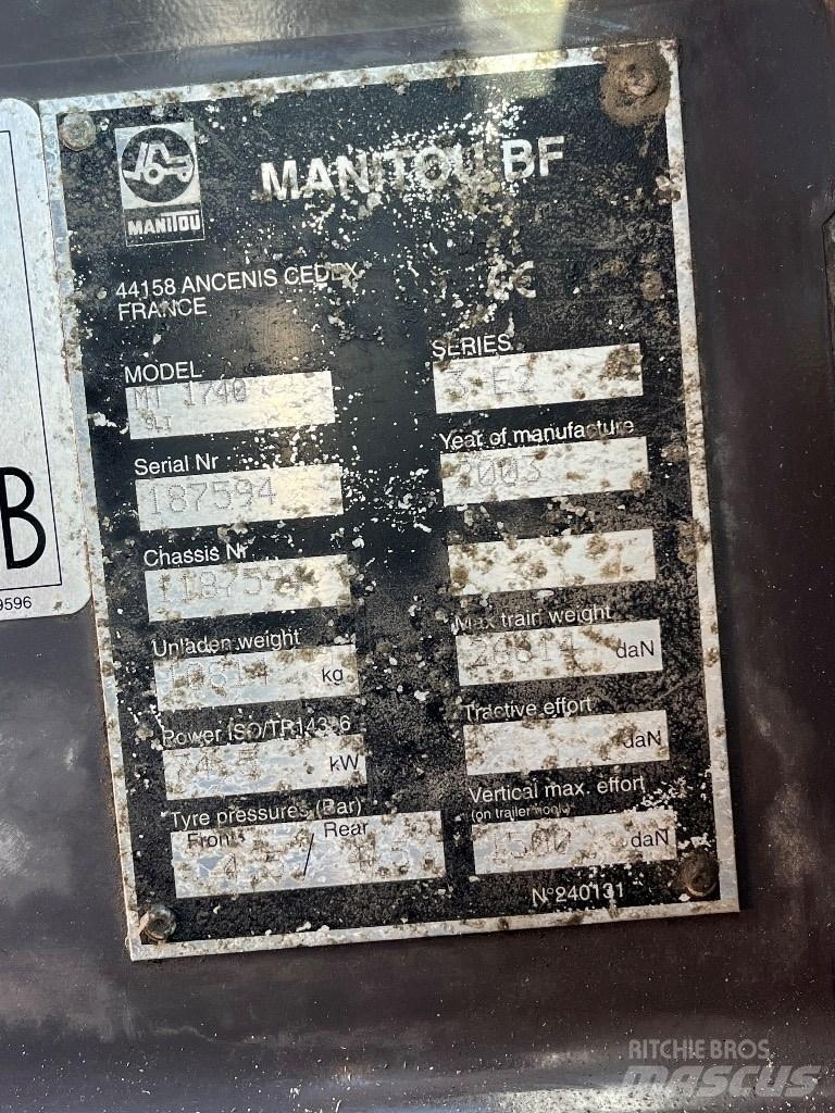 Manitou 1740 Teleskopik yükleyiciler