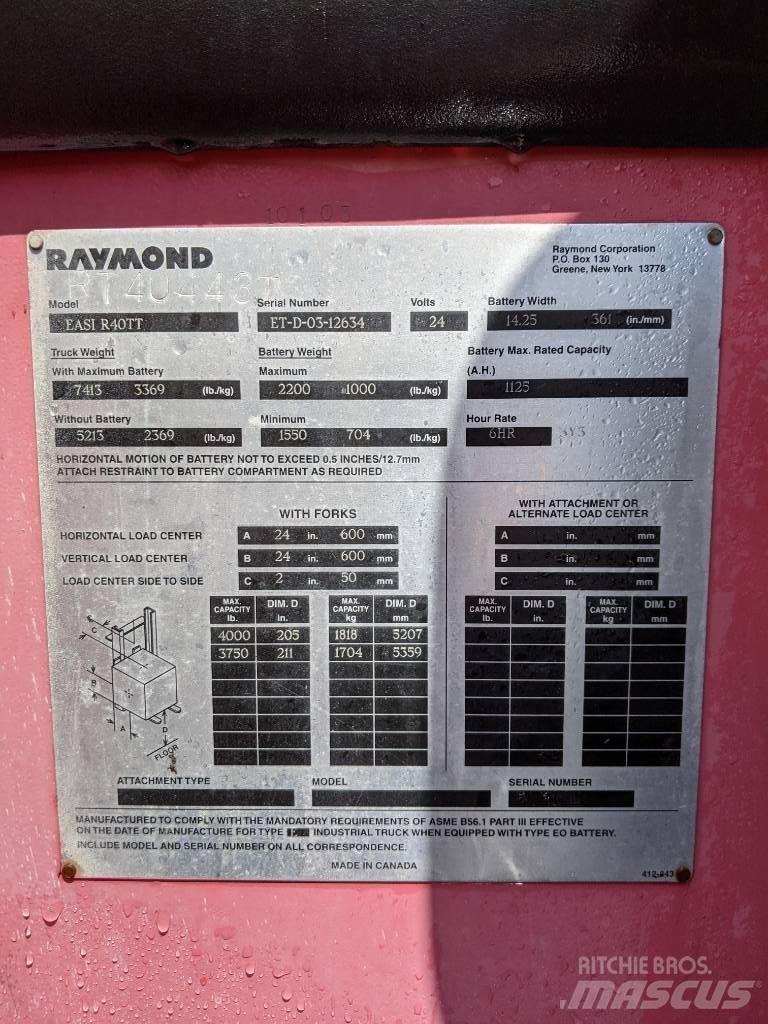 Raymond R40TT Elektrikli forkliftler