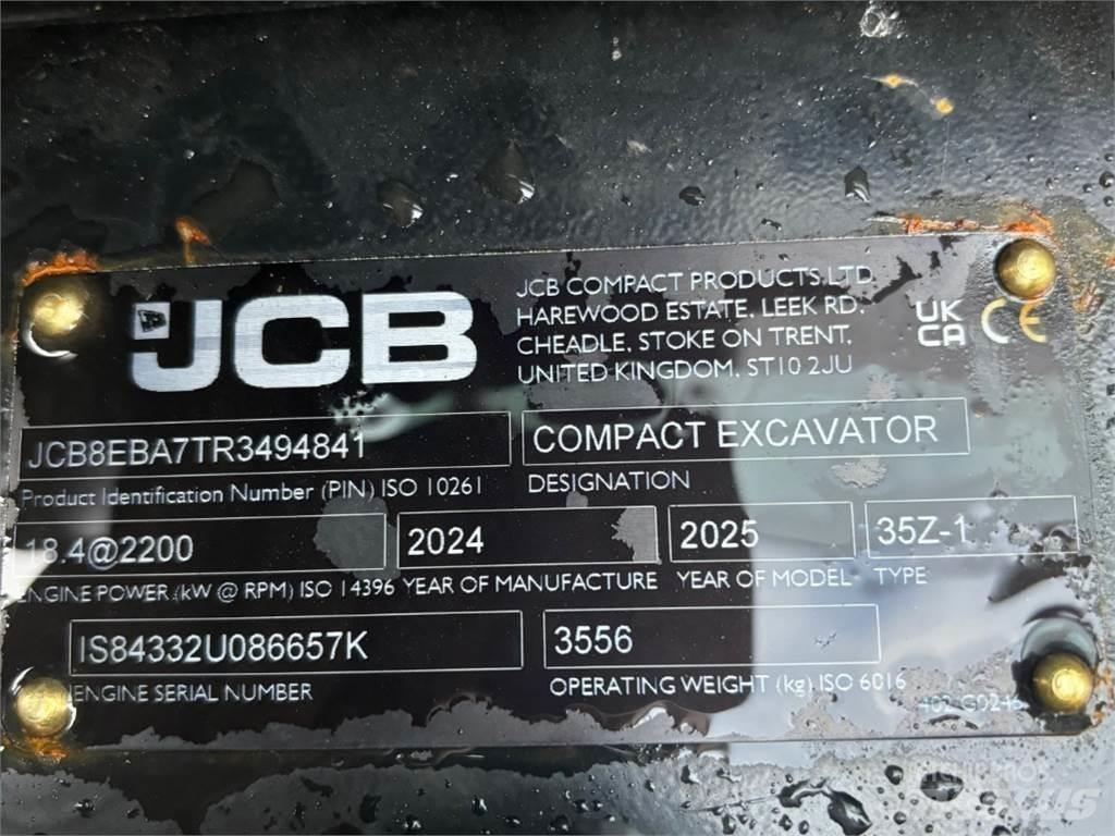JCB 35Z-1 Mini ekskavatörler, 7 tona dek