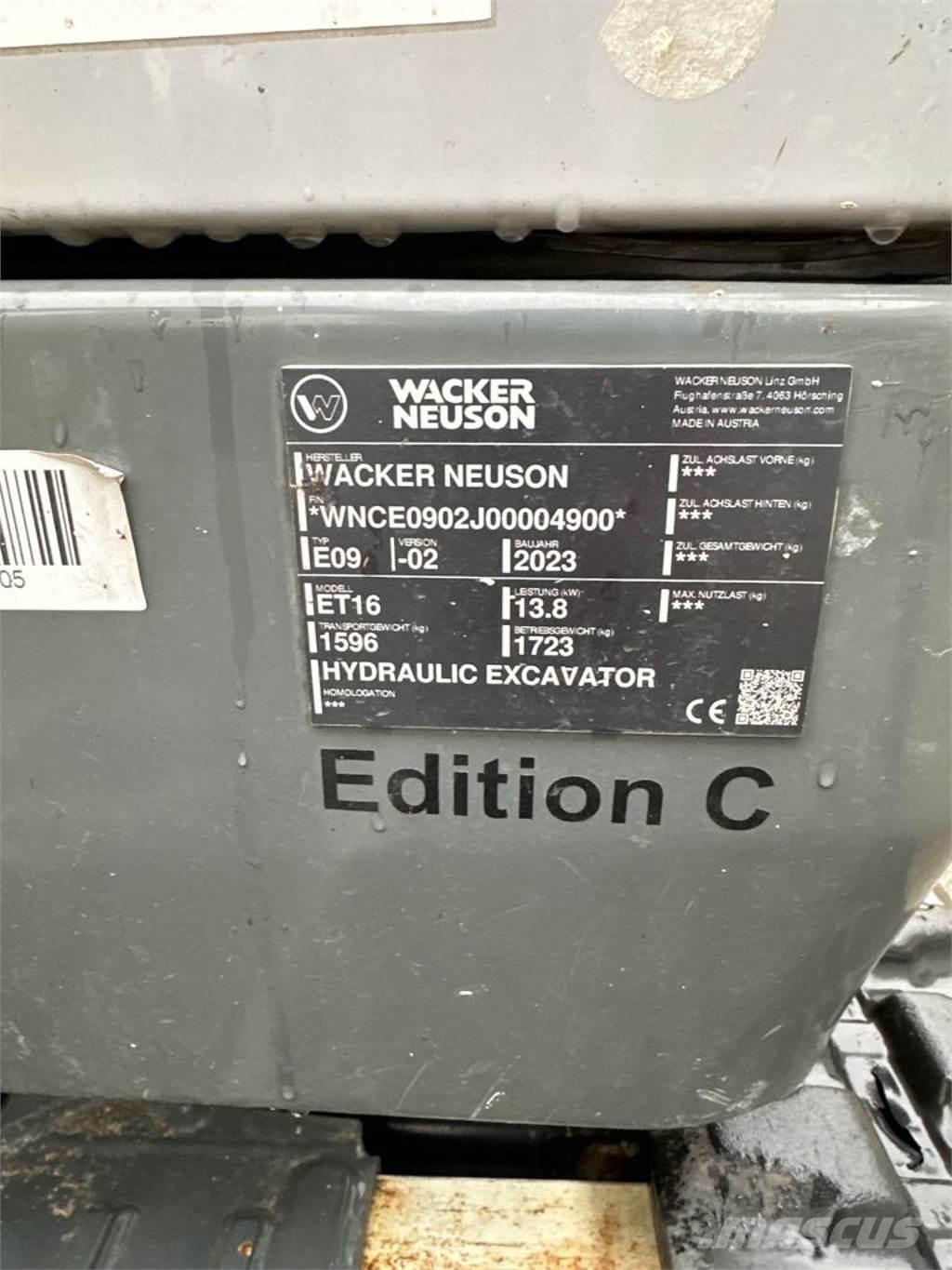 Wacker Neuson ET16 Paletli ekskavatörler