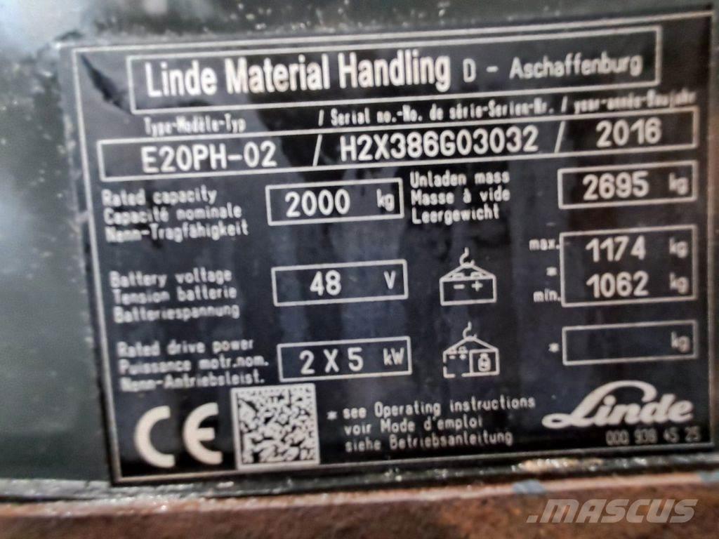 Linde E20PH-02 Elektrikli forkliftler