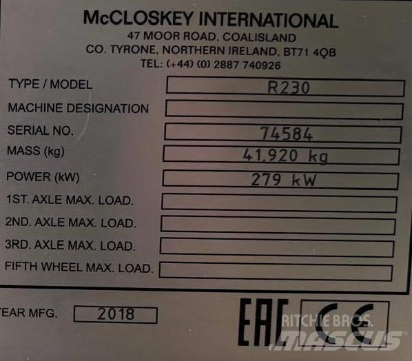 McCloskey R230 Elekler