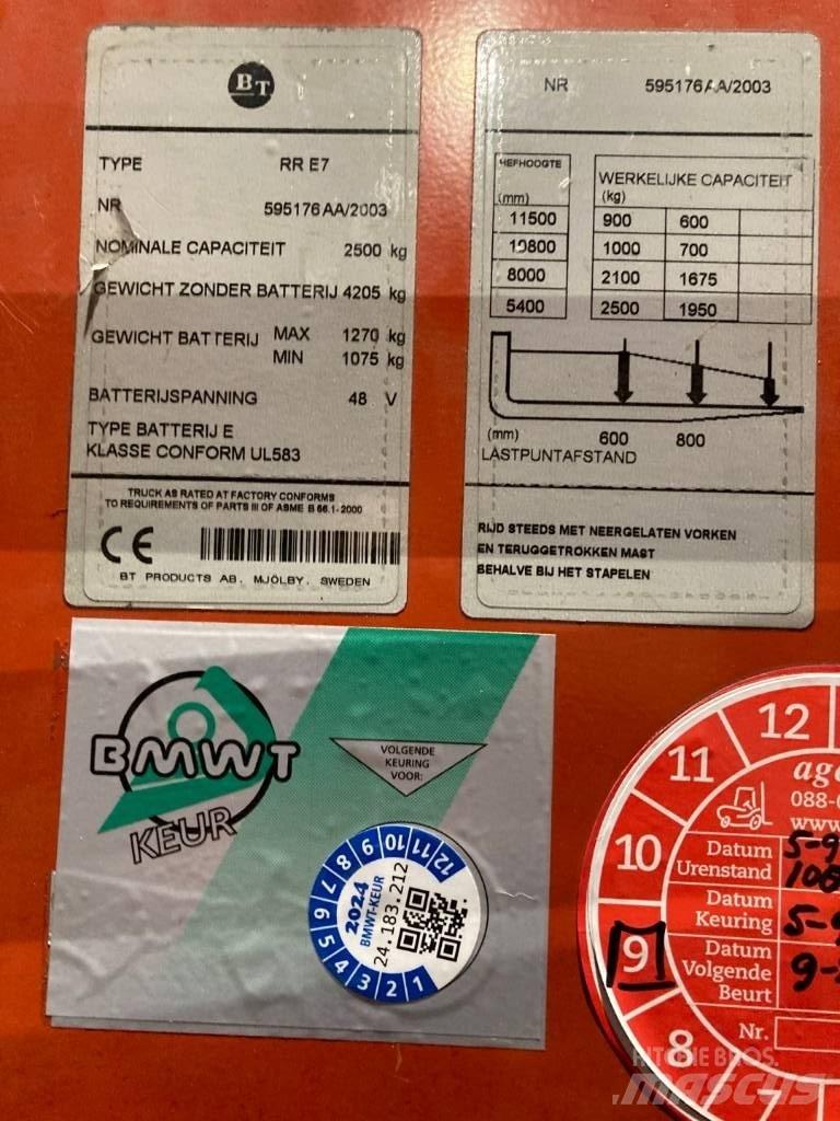 BT RRE-7 Reach truck - depo içi istif araçları