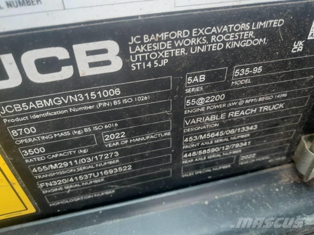 JCB 535-95 Tarimsal teleskopik yükleyiciler