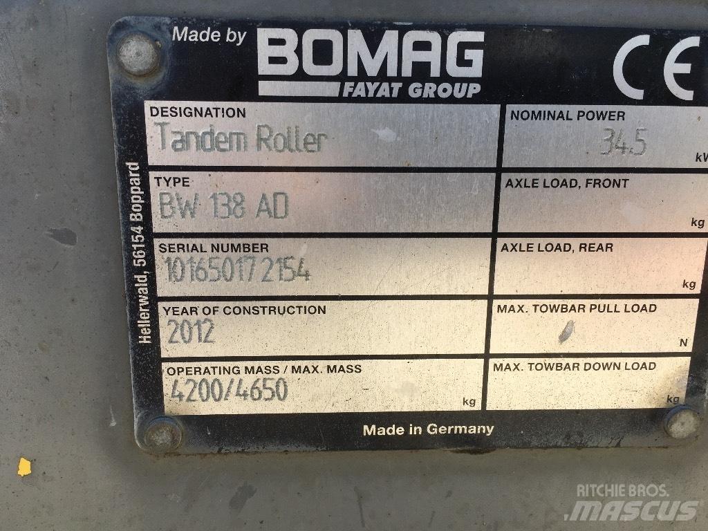 Bomag BW 138 AD Çift tamburlu silindirler