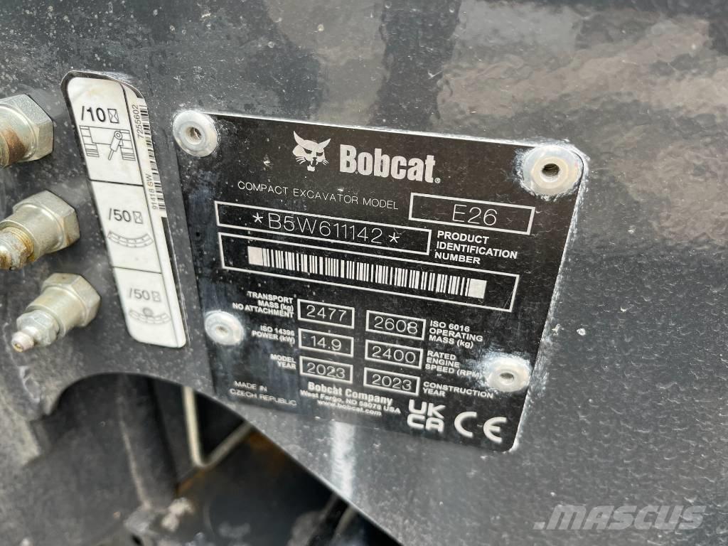 Bobcat E 26 Mini ekskavatörler, 7 tona dek