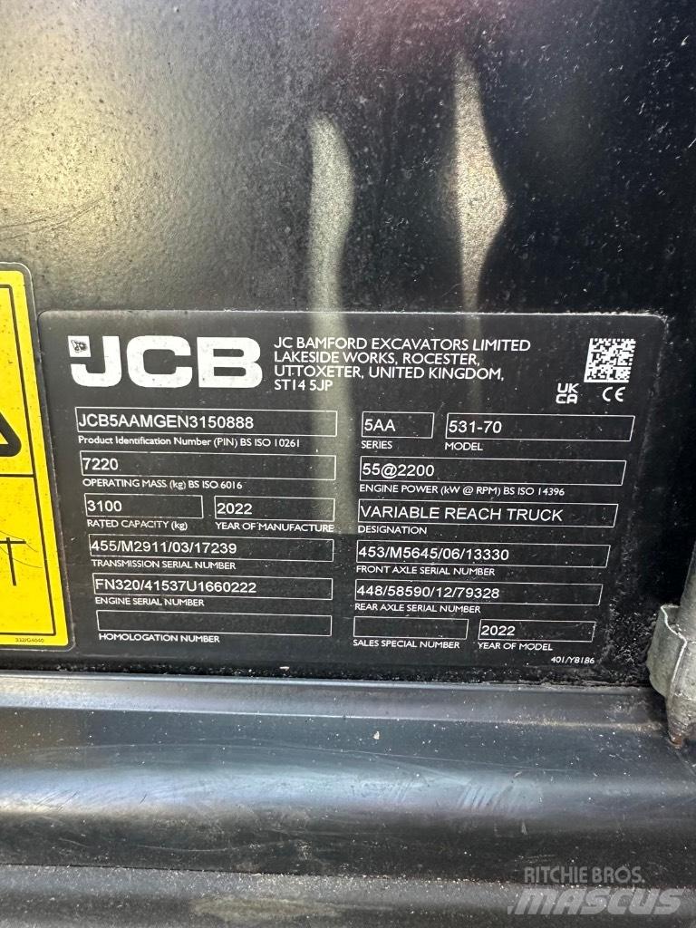 JCB 531-70 Teleskopik yükleyiciler