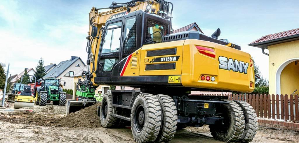 Sany SY155W Lastik tekerli ekskavatörler