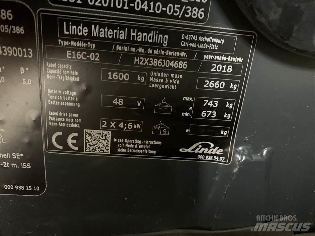 Linde E16C Elektrikli forkliftler