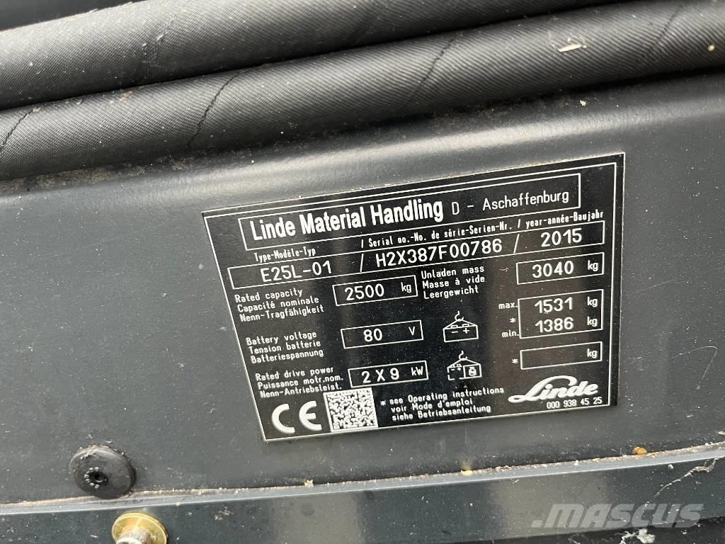 Linde E25L-01 Elektrikli forkliftler