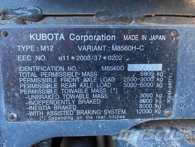 Kubota M 8560 Traktörler