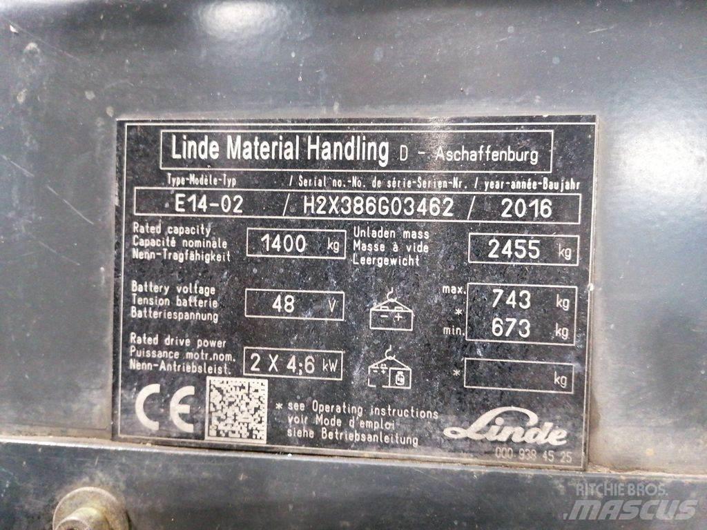 Linde E14-02 Elektrikli forkliftler