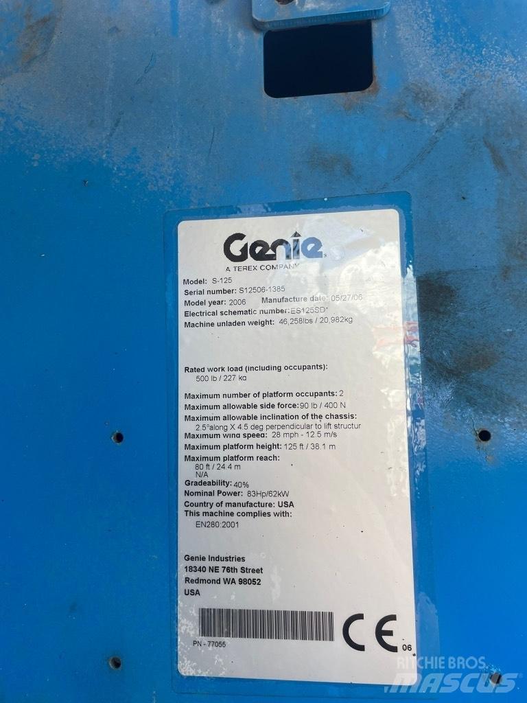 Genie S 125 Körüklü personel platformları