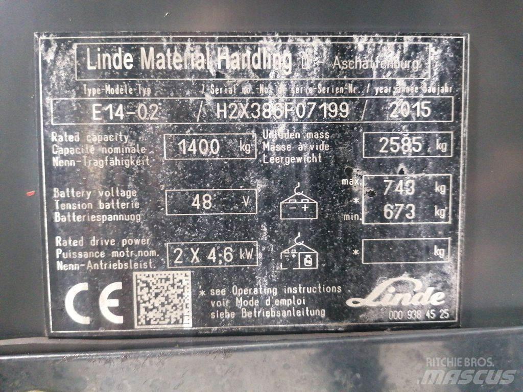Linde E14-02 Elektrikli forkliftler