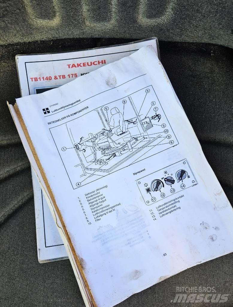 Takeuchi TB1140 Paletli ekskavatörler