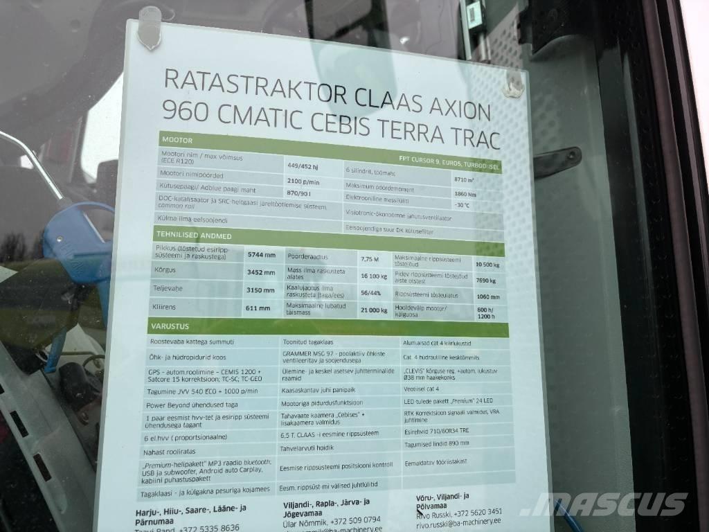 CLAAS Axion 960TT Traktörler