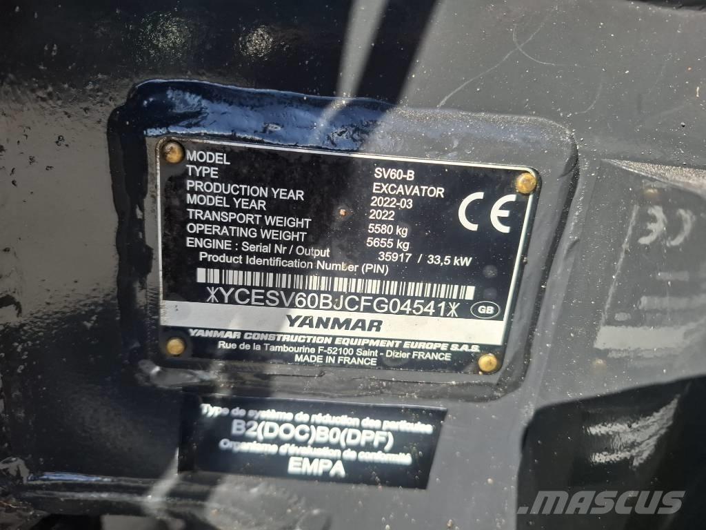 Yanmar SV 60-B Mini ekskavatörler, 7 tona dek