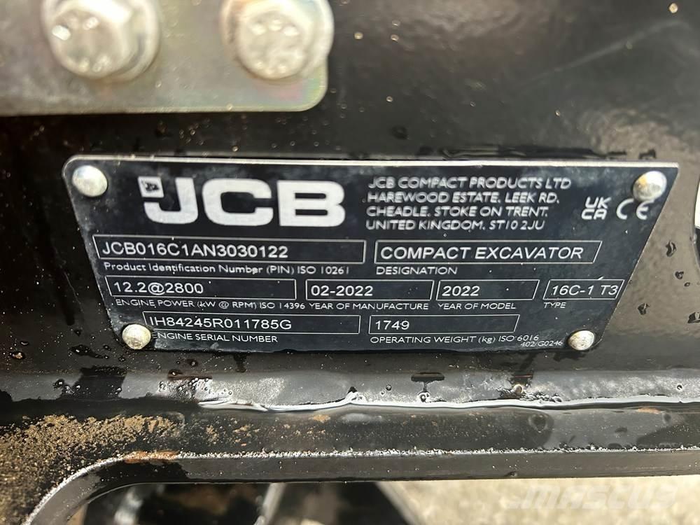 JCB 16C-1 Mini ekskavatörler, 7 tona dek