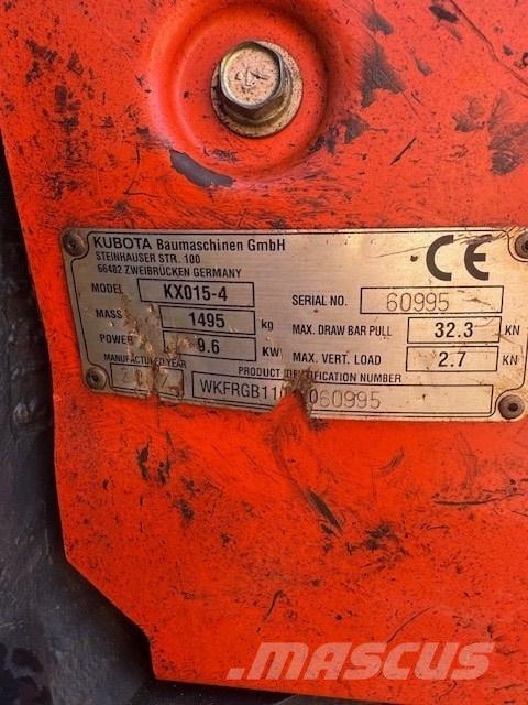 Kubota KX 015-4 Mini ekskavatörler, 7 tona dek