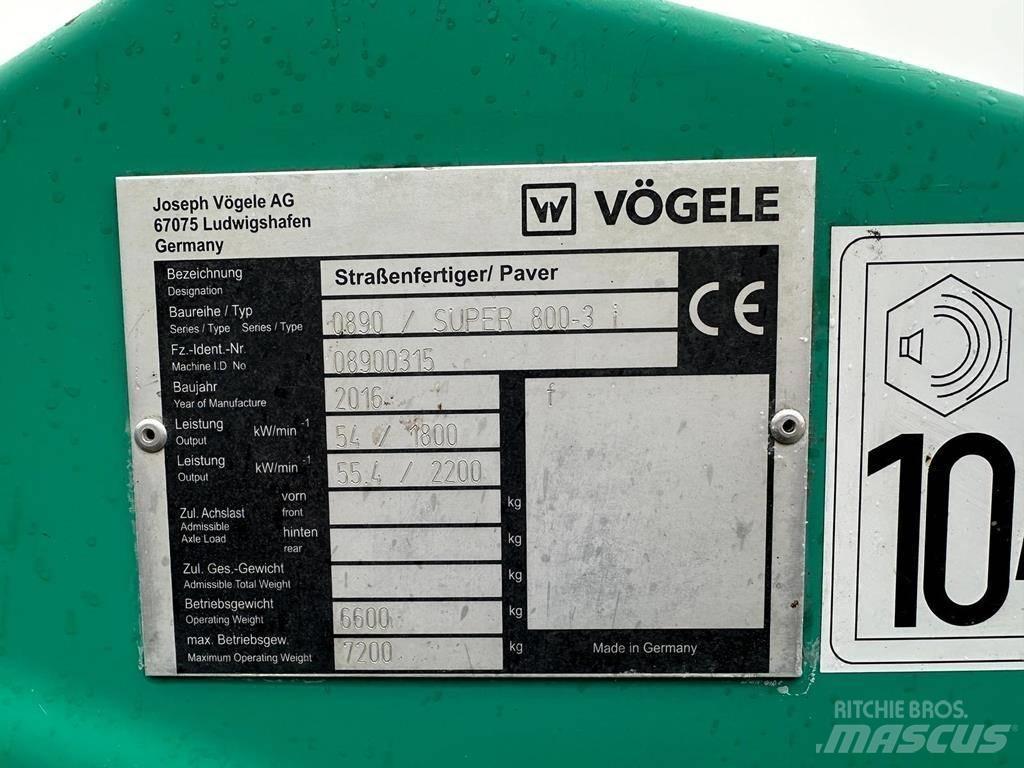 Vögele Super 800 -3i Asfalt sericiler