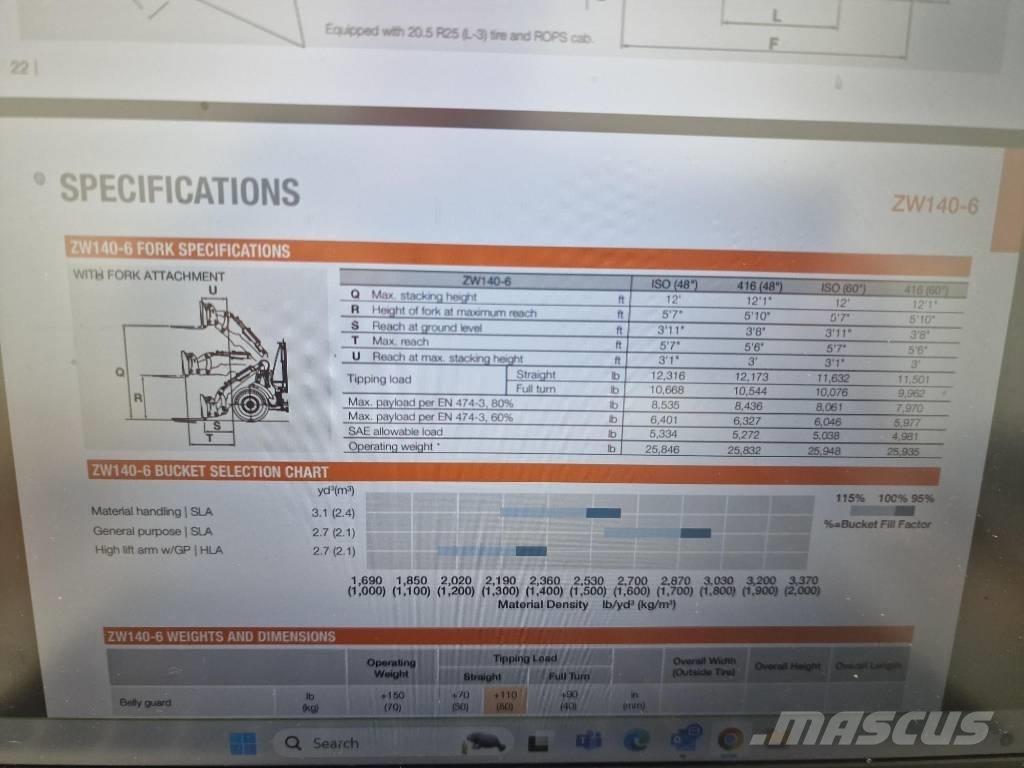 Hitachi ZW 150-6 Tekerlekli yükleyiciler