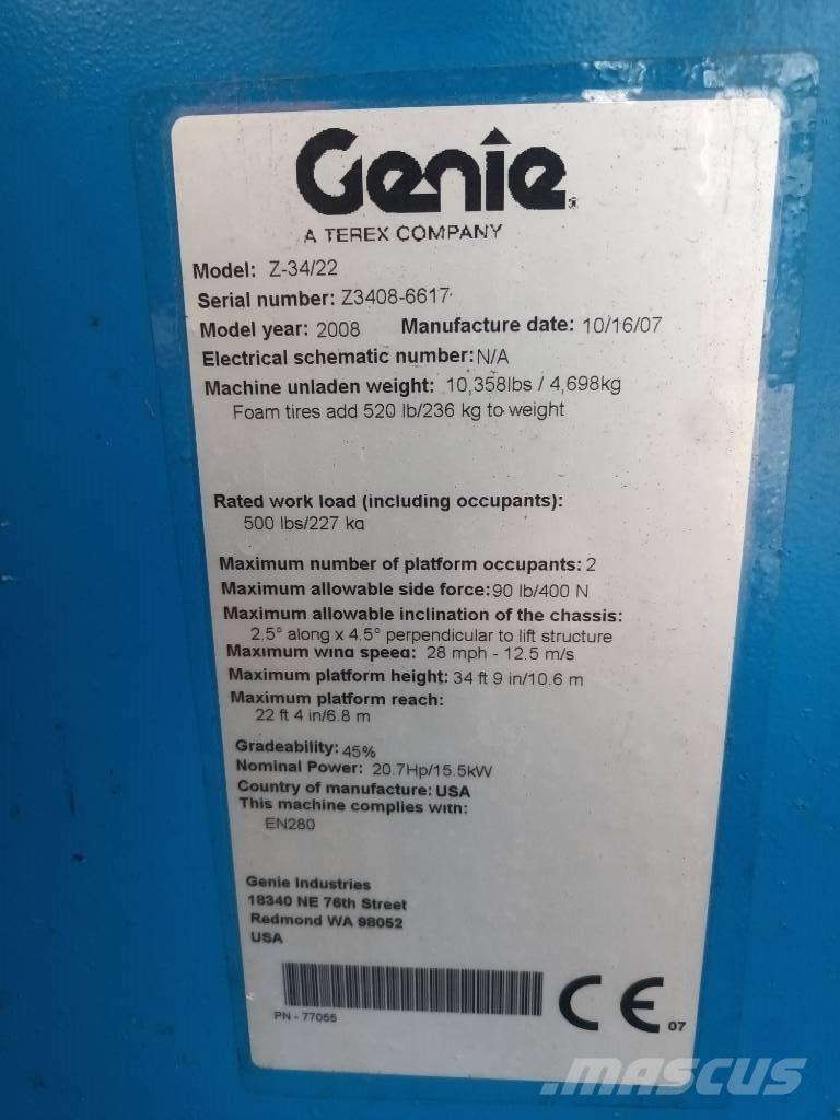Genie Z 34/22 Körüklü personel platformları