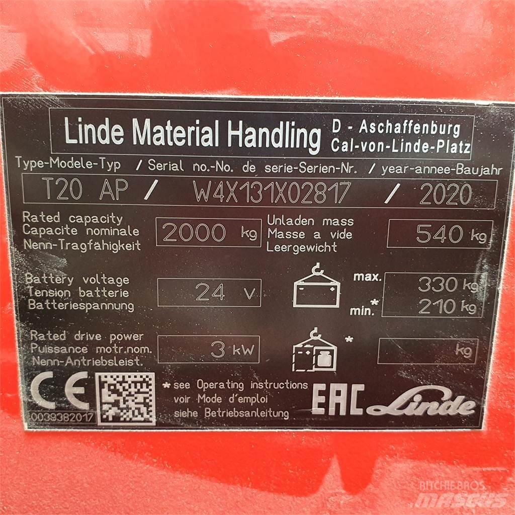 Linde T20AP kurz Düsük seviye kaldirici