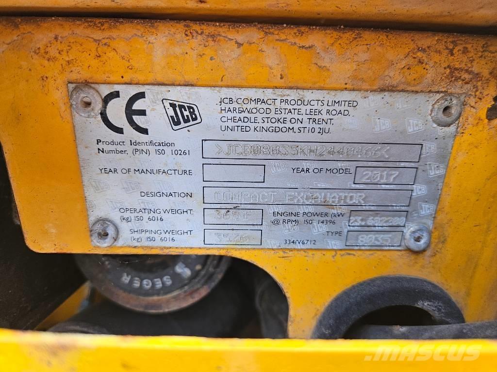 JCB 8035 ZTS + QH Mini ekskavatörler, 7 tona dek