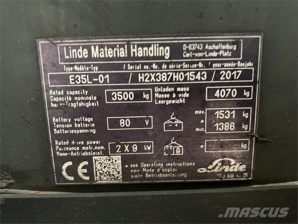 Linde E35L-01 Elektrikli forkliftler