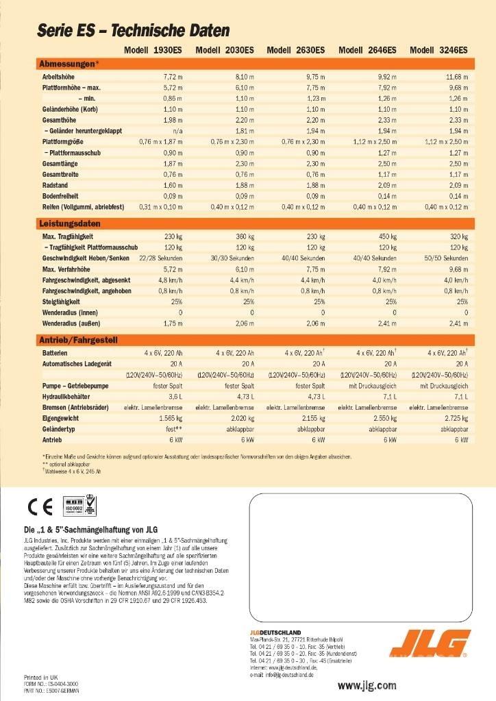 JLG 2030 ES Makasli platformlar
