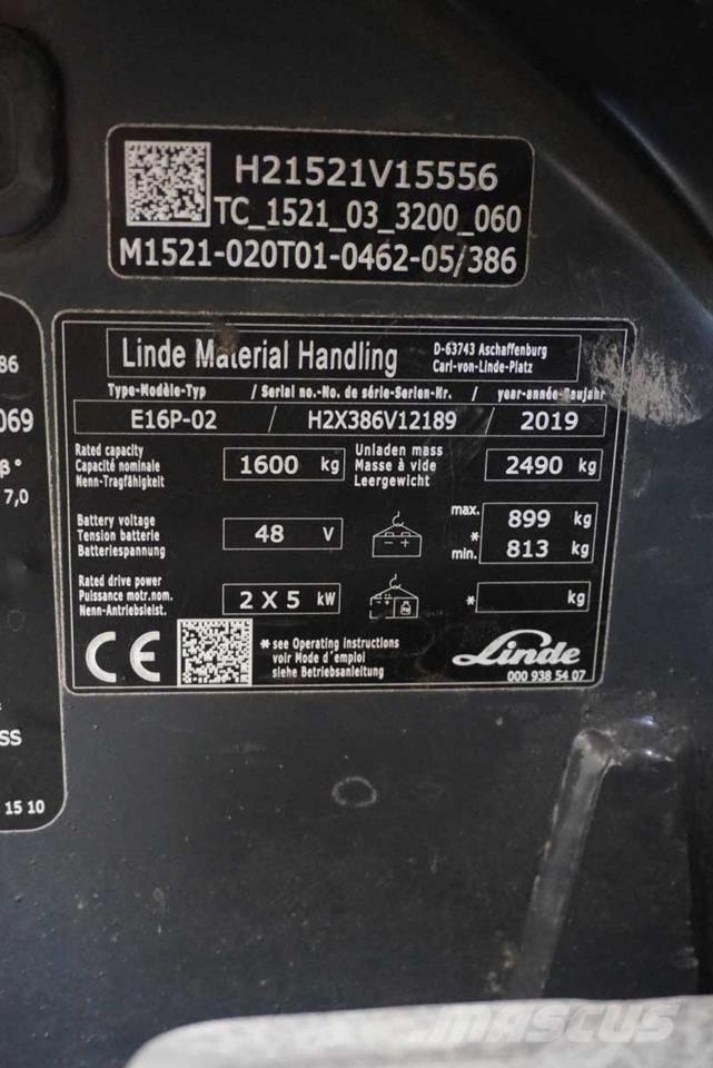 Linde E 16 P Elektrikli forkliftler