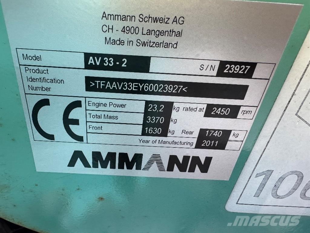 Ammann AV 33-2 Çift tamburlu silindirler