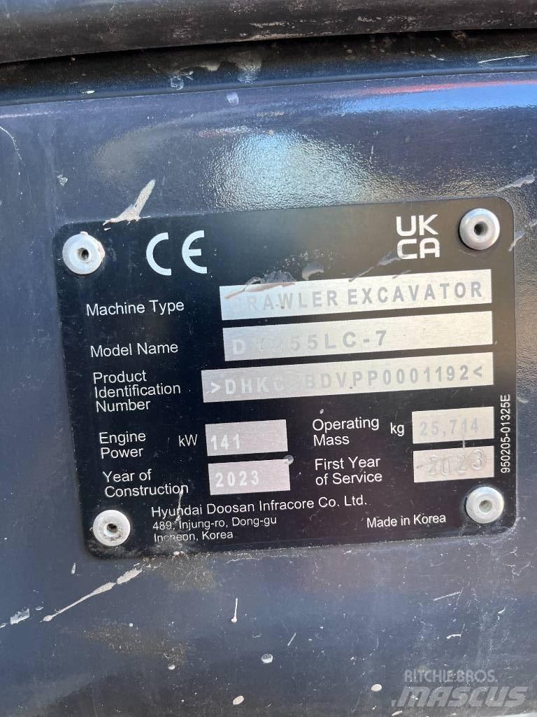 Doosan DX255 LC-7 Paletli ekskavatörler